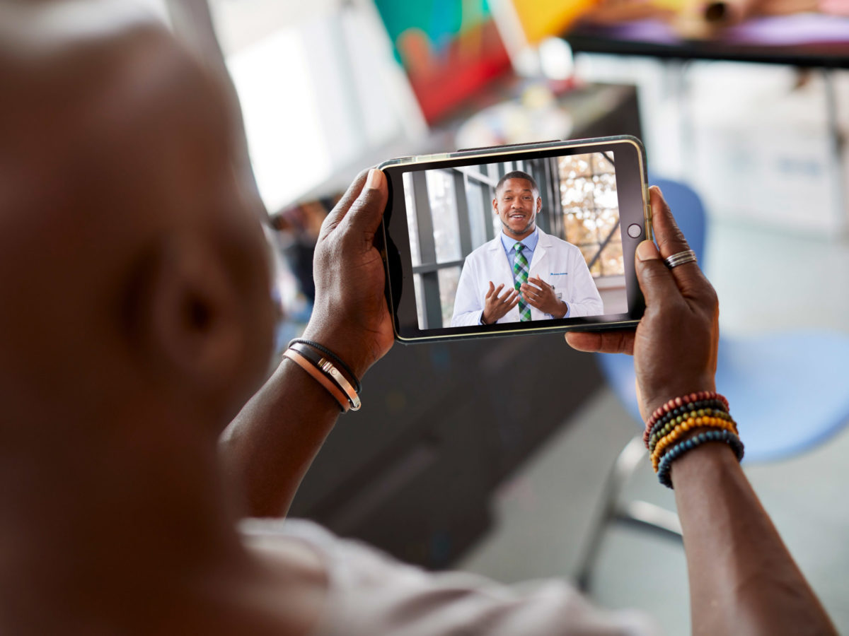 Man On Teleheath Call With Physician