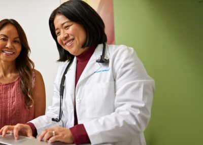 Patient getting checkup from KP Doctor