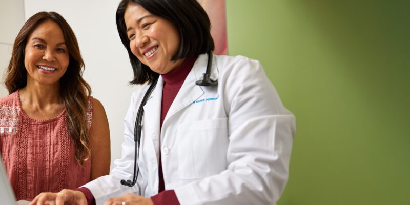 Patient getting checkup from KP Doctor